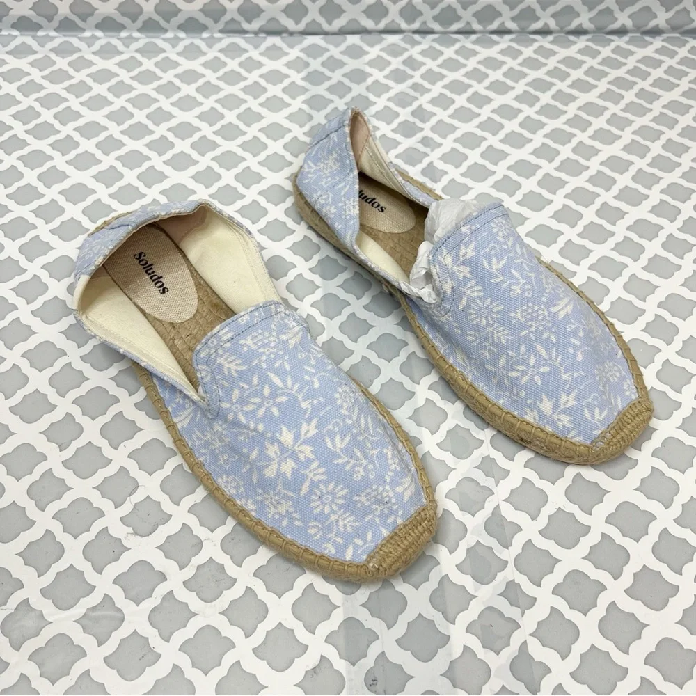 NWOB Soludos Blue Bonnet Slip On Espadrille Loafers in Blue